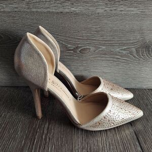 Chinese Laundry Elegant Gold Rhinestone Stiletto D'Orsay Heels Size 7.5